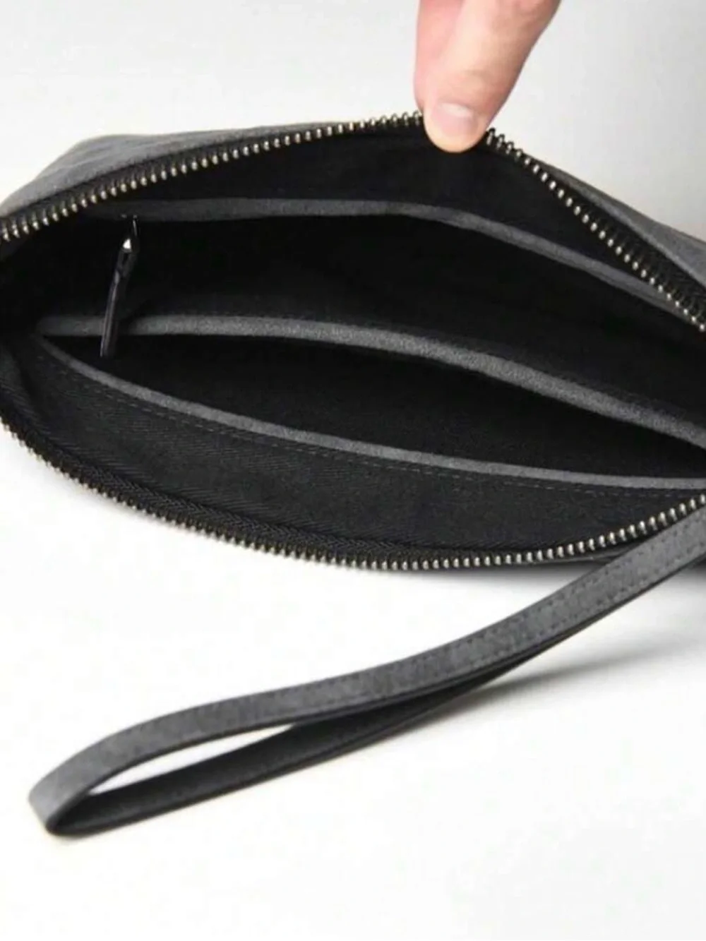 Men's Zip Pouch Clutch - Dark Green
